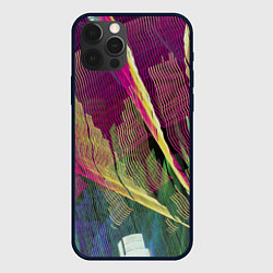 Чехол для iPhone 12 Pro Неоновые волнообразные линии, цвет: 3D-черный