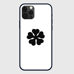 Чехол iPhone 12 Pro Черный пятилистный клевер из аниме - черный клевер