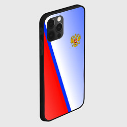 Чехол для iPhone 12 Pro Россия полосы с гербом, цвет: 3D-черный — фото 2