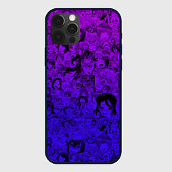 Чехол для iPhone 12 Pro Ахегао яркий градиент, цвет: 3D-черный