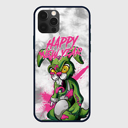 Чехол для iPhone 12 Pro Zombie rabbit Happy new year, цвет: 3D-черный