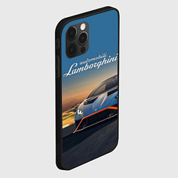 Чехол для iPhone 12 Pro Lamborghini Huracan STO - car racing, цвет: 3D-черный — фото 2