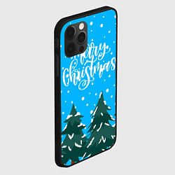 Чехол для iPhone 12 Pro Merry christmas - Ёлочки, цвет: 3D-черный — фото 2