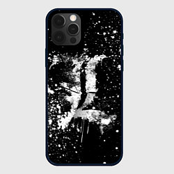 Чехол для iPhone 12 Pro Тетрадь смерти белые брызги, цвет: 3D-черный