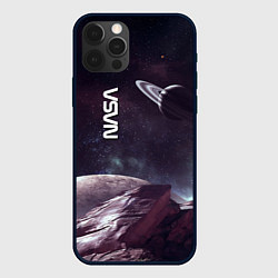 Чехол для iPhone 12 Pro Космический пейзаж - Saturn - Nasa, цвет: 3D-черный