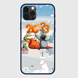Чехол iPhone 12 Pro Заяц с большой морковью