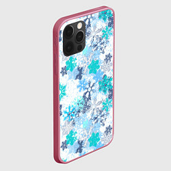 Чехол для iPhone 12 Pro Снежные узоры, цвет: 3D-малиновый — фото 2