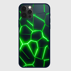 Чехол iPhone 12 Pro Зелёные неоновые плиты