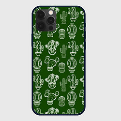 Чехол iPhone 12 Pro Кактусовый паттерн
