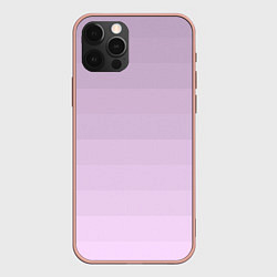 Чехол iPhone 12 Pro Монохромный полосатый розовато-сиреневый