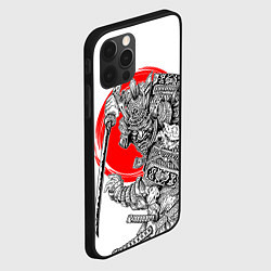 Чехол для iPhone 12 Pro Самурай с мечом на белом фоне, цвет: 3D-черный — фото 2