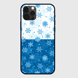 Чехол iPhone 12 Pro Снежинки день - ночь