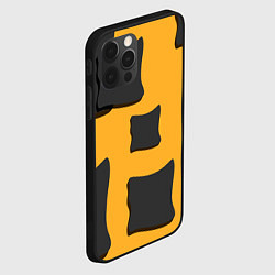 Чехол для iPhone 12 Pro Оранжевая абстракция и тёмные фигуры, цвет: 3D-черный — фото 2