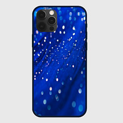 Чехол iPhone 12 Pro Белые пузыри на синем фоне
