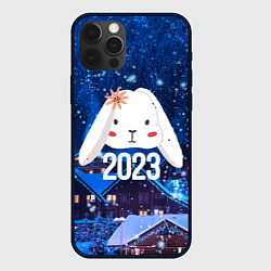 Чехол iPhone 12 Pro Белый крольчонок с цветком