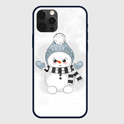 Чехол iPhone 12 Pro Милый снеговик и снежинки