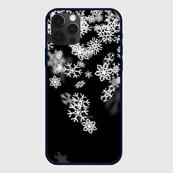 Чехол iPhone 12 Pro Белые снежинки