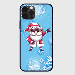 Чехол iPhone 12 Pro Крутой Дед Мороз - снежинки