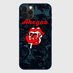 Чехол для iPhone 12 Pro Ахегао рот -ahegao lips, цвет: 3D-черный