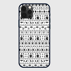 Чехол iPhone 12 Pro Black pattern Wednesday Addams