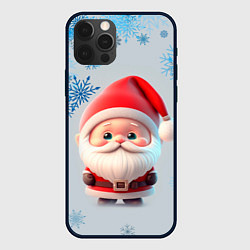 Чехол iPhone 12 Pro Дед мороз и много снежинок