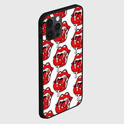 Чехол для iPhone 12 Pro Ахегао губы с языком в стиле поп арт, цвет: 3D-черный — фото 2