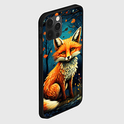 Чехол для iPhone 12 Pro Лиса в Folk Art стиле, цвет: 3D-черный — фото 2