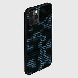 Чехол для iPhone 12 Pro Чёрные и синие блоки во тьме, цвет: 3D-черный — фото 2