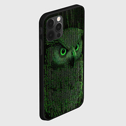 Чехол для iPhone 12 Pro Сова в стиле ASCII-графики, цвет: 3D-черный — фото 2