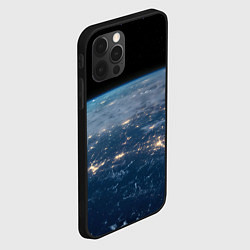 Чехол для iPhone 12 Pro Планета, космос и огни, цвет: 3D-черный — фото 2