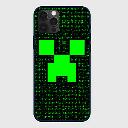 Чехол для iPhone 12 Pro Minecraft green squares, цвет: 3D-черный