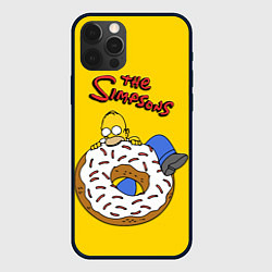 Чехол для iPhone 12 Pro Гомер Симпсон ест пончик, цвет: 3D-черный