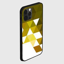 Чехол для iPhone 12 Pro Золотистая мозаика из ромбов, цвет: 3D-черный — фото 2