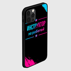Чехол для iPhone 12 Pro Инструктор за работой - неоновый градиент, цвет: 3D-черный — фото 2