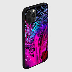 Чехол для iPhone 12 Pro Абстрактное множество розовых, фиолетовых и синих, цвет: 3D-черный — фото 2