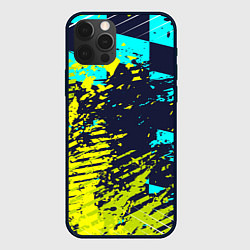 Чехол для iPhone 12 Pro Гоночный флаг и зеленая краска, цвет: 3D-черный