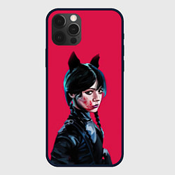 Чехол iPhone 12 Pro Wednesday black kitty