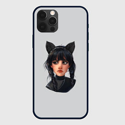 Чехол iPhone 12 Pro Wednesday white cat