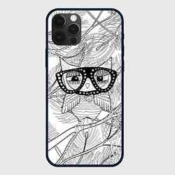 Чехол для iPhone 12 Pro Раскраска гламурная совушка, цвет: 3D-черный