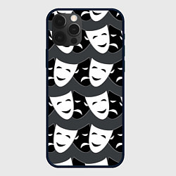 Чехол для iPhone 12 Pro Две маски, цвет: 3D-черный
