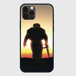 Чехол iPhone 12 Pro Солдат на закате
