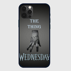 Чехол для iPhone 12 Pro Вещь Уэнсдей Аддамс, градиент, цвет: 3D-черный