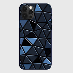 Чехол для iPhone 12 Pro Серые треугольники, цвет: 3D-черный