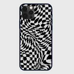 Чехол для iPhone 12 Pro Пластика шахматной доски, цвет: 3D-черный