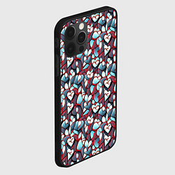 Чехол для iPhone 12 Pro Абстрактный паттерн с сердцами, цвет: 3D-черный — фото 2