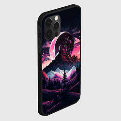 Чехол для iPhone 12 Pro Луна в горах, цвет: 3D-черный — фото 2