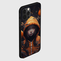 Чехол для iPhone 12 Pro Девочка в оранжевой толстовке, цвет: 3D-черный — фото 2