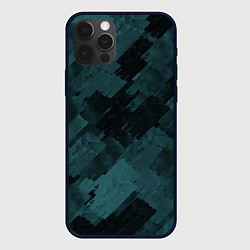 Чехол iPhone 12 Pro Полосы синие и чёрные