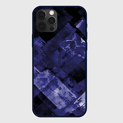 Чехол iPhone 12 Pro Синие, чёрные и белые полоски