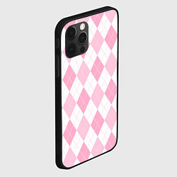 Чехол для iPhone 12 Pro Pink argyle, цвет: 3D-черный — фото 2